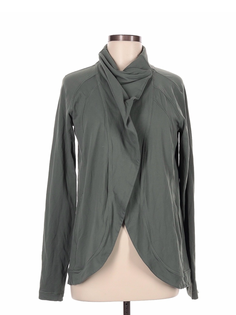 lululemon athletica Olive Green Wrap-Style Long Sleeve Sweater